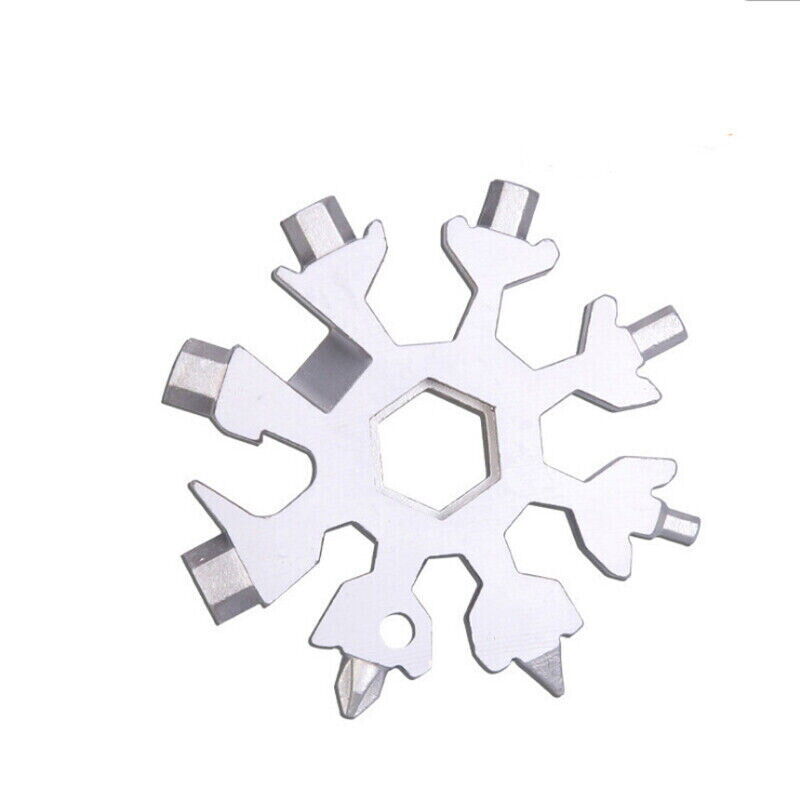 18 in 1 Stainless steel Multi-tool Snowflake Spanner Keychain Wrench Screwdriver