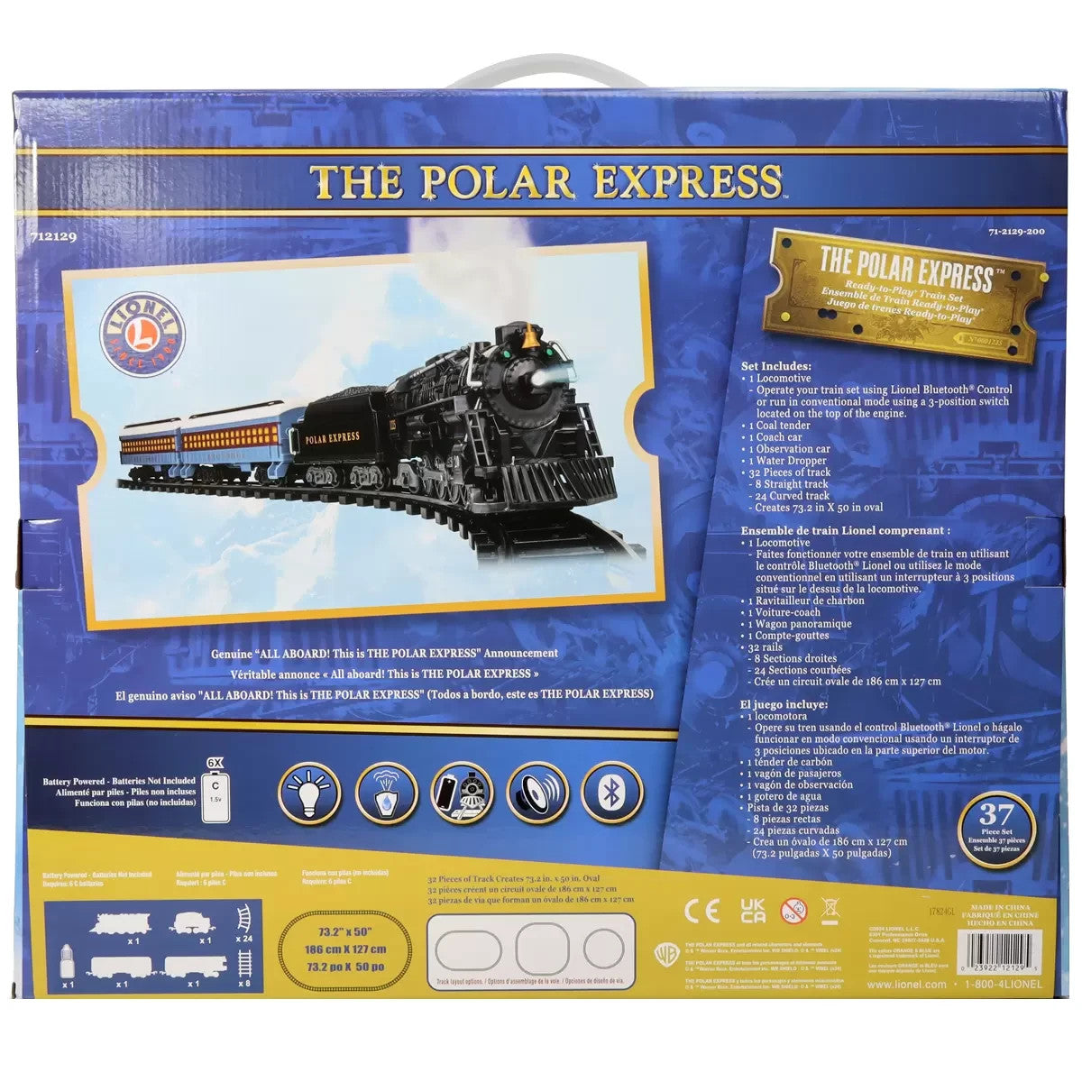 Lionel The Polar Express Ready-to-Play Train Set Battery Powered with Bluetooth