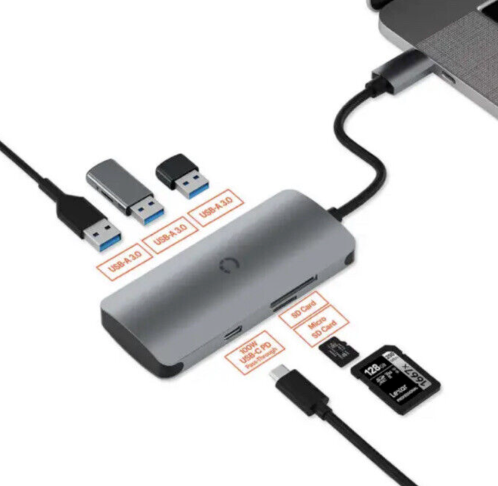 Cygnett Unit SlimMate 100W USB-C Hub CY3316HubC3