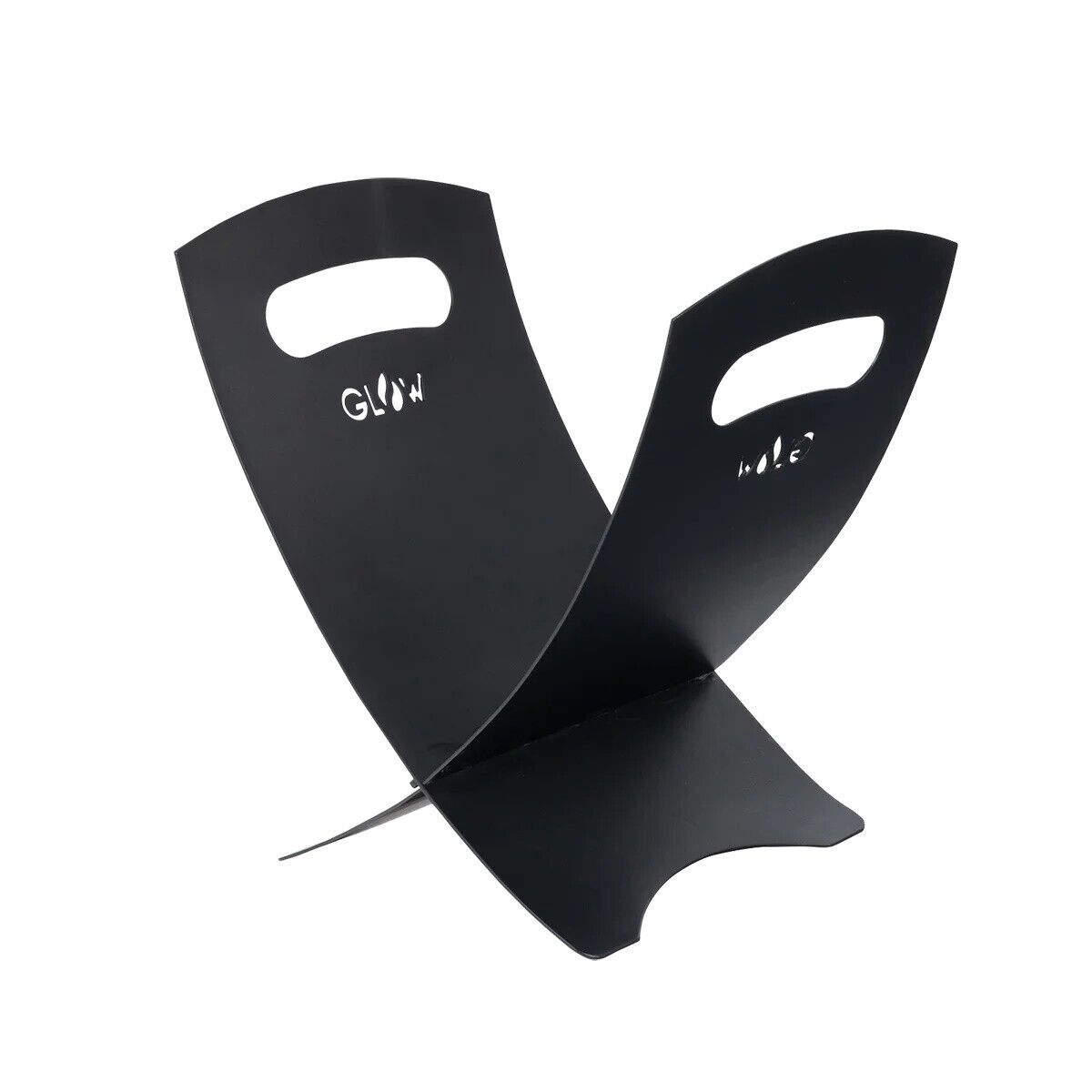 Glow Kindling Stacker Fireplace Fire Place Firewood Log Holder Steel Curved