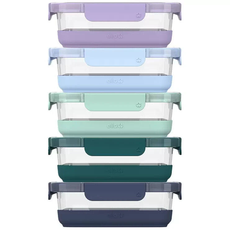 Ello 10 Pcs Glass Meal Prep Containers Set Food Storage Containers Airtight lid