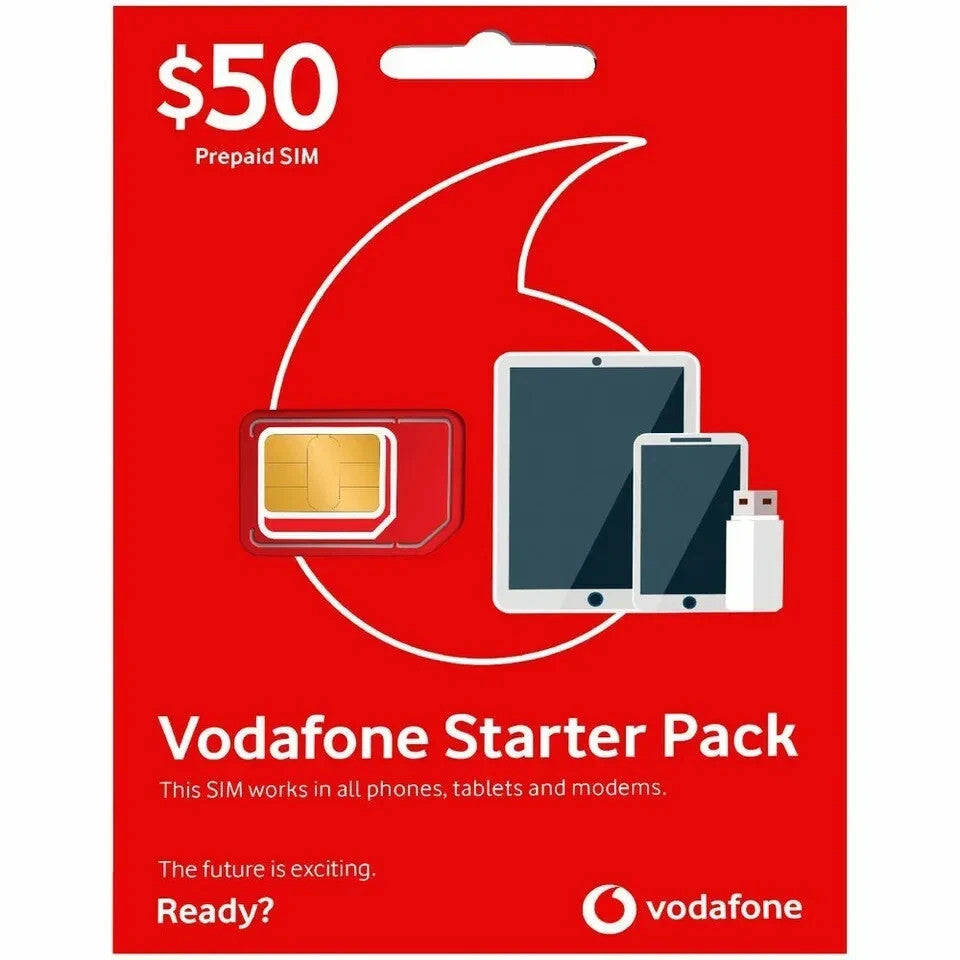 Vodafone Pre-Paid Starter Pack $55 Trio SIM Card NEW