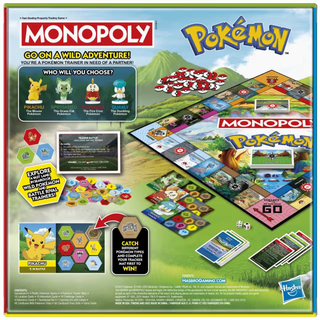 Monopoly Pokémon Edition Board Game Pokemon Pikachu Token