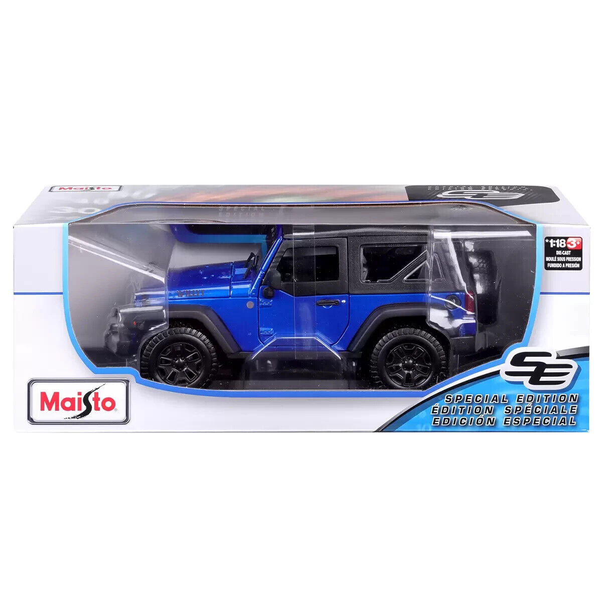Maisto Blue 2014 Jeep Wrangler Willys Kids Model Diecast Toy 1:18 Die Cast Car