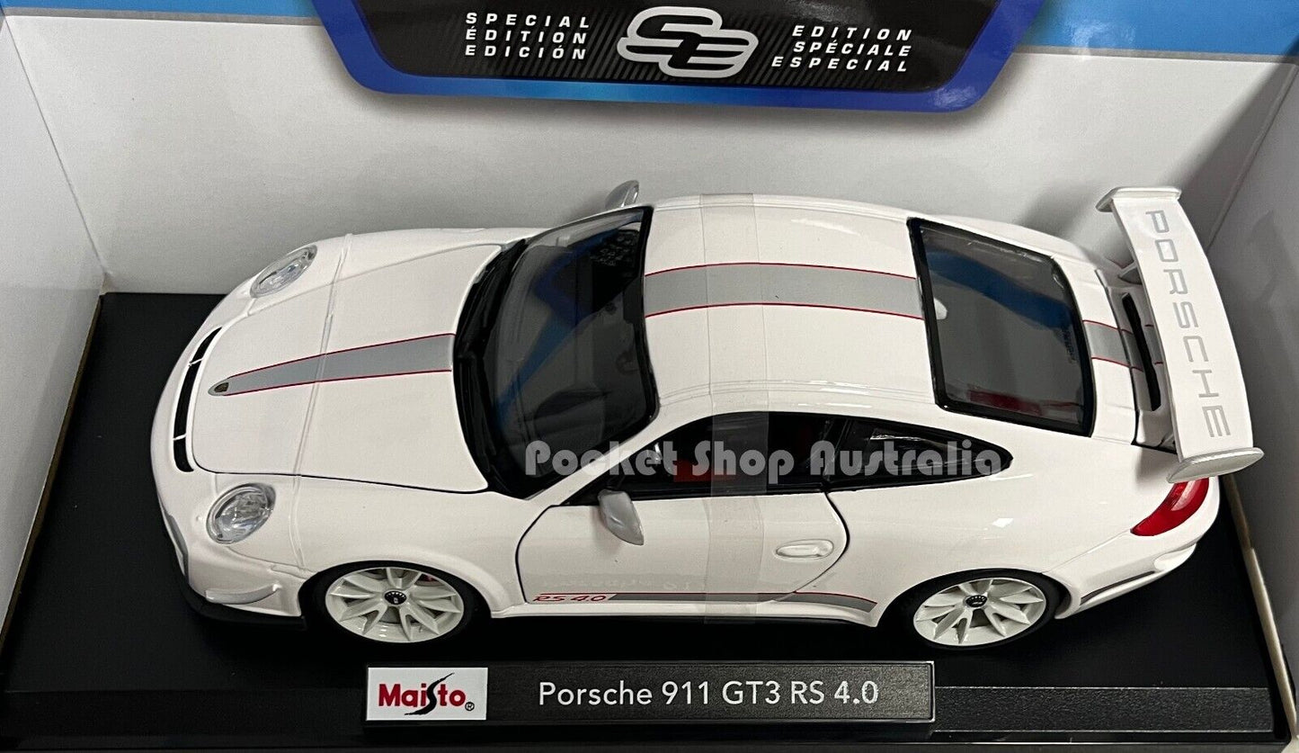Maisto Diecast Model Special Edition 1:18 scale Porsche 911 GT3 RS 4.0 White