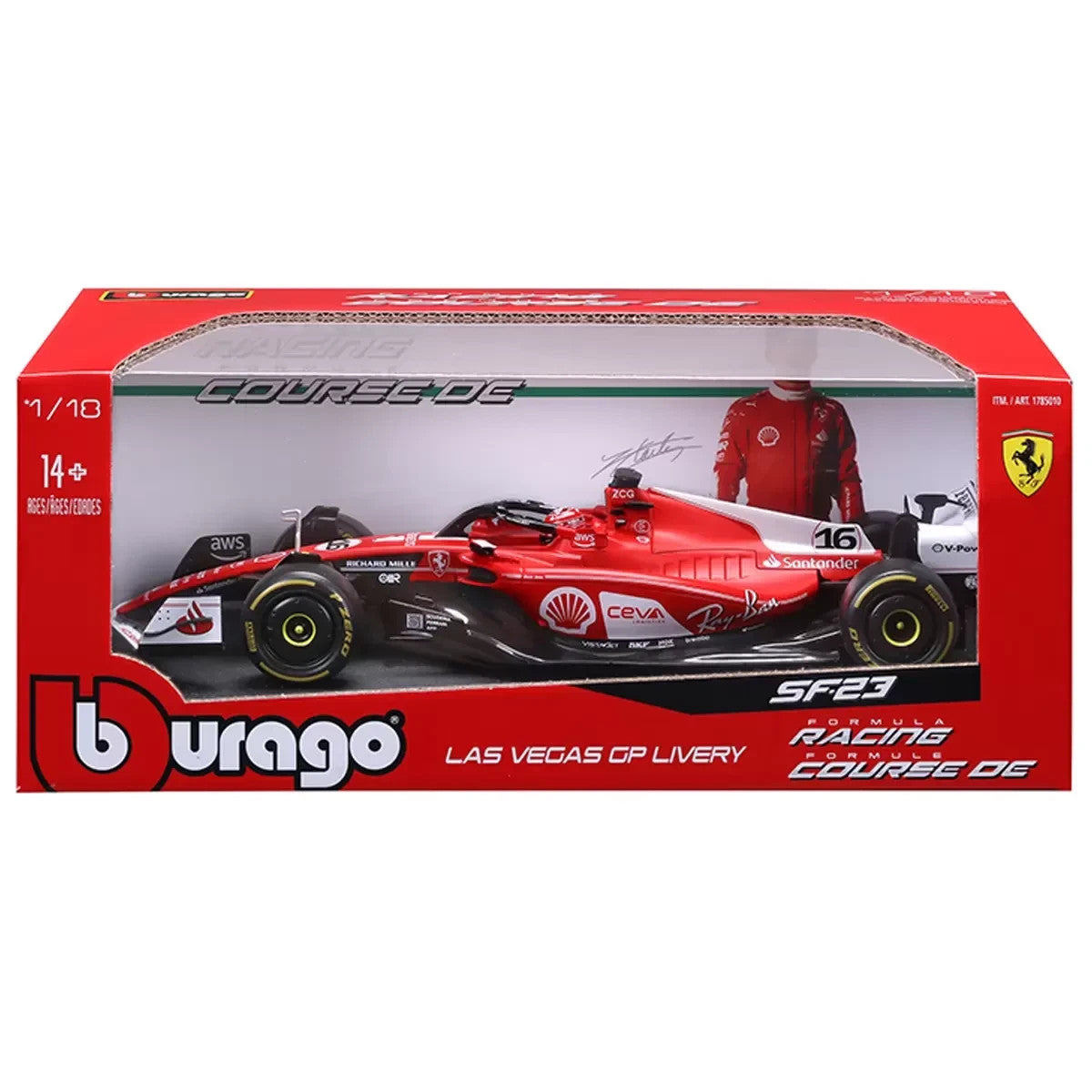 Maisto 1:18 Scale Formula 1 Diecast Cars Ferrari SF-23 2023 Las Vegas Charles