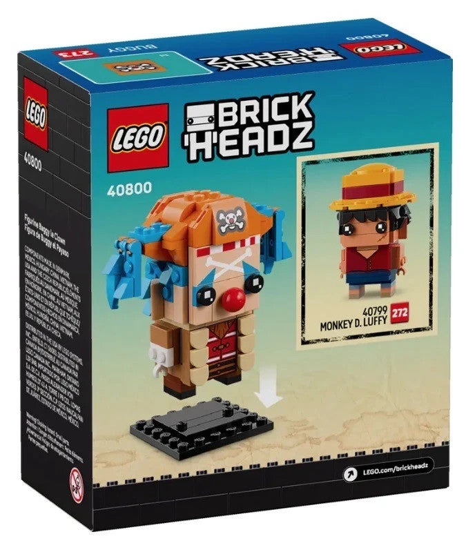 LEGO 40800 BrickHeadz Buggy the Clown Figure - One Piece - Brick Headz New