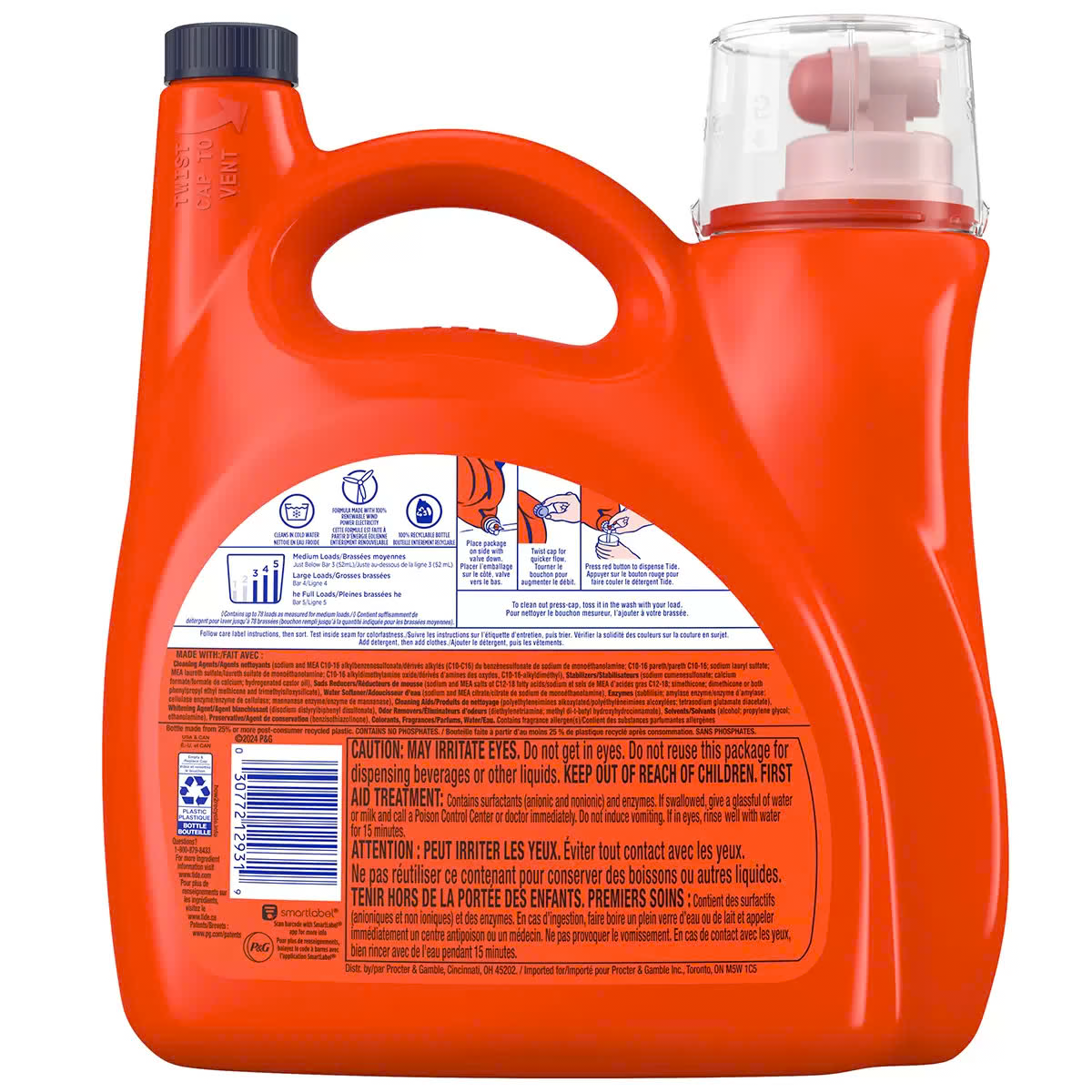 Tide OXI Advanced Power Laundry Detergent Liquid 4.08L Extra Stain Removal