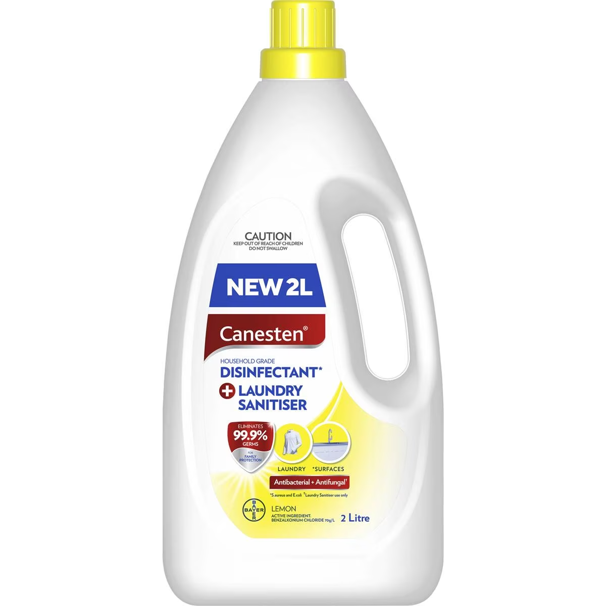 Canesten Laundry Liquid, Household Disinfectant and Laundry Sanitiser, Lemon, 2L