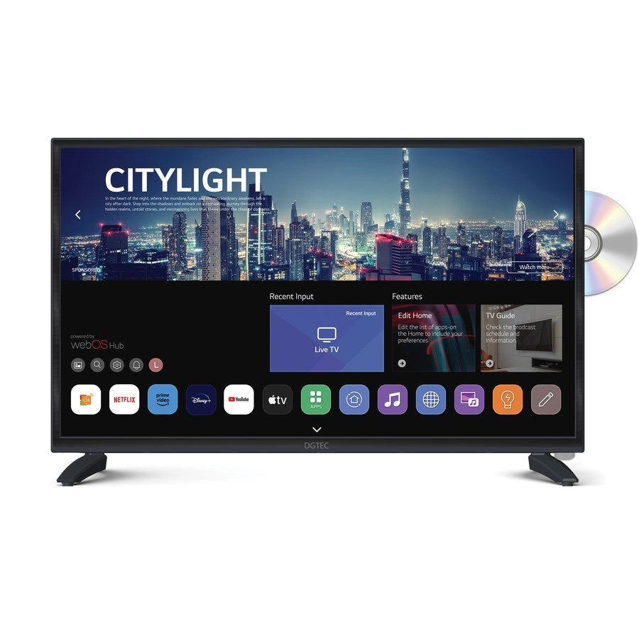 24" HD Smart TV w/ Mains and 12V Adaptor for Caravan Car Camper DVD Player WebOS