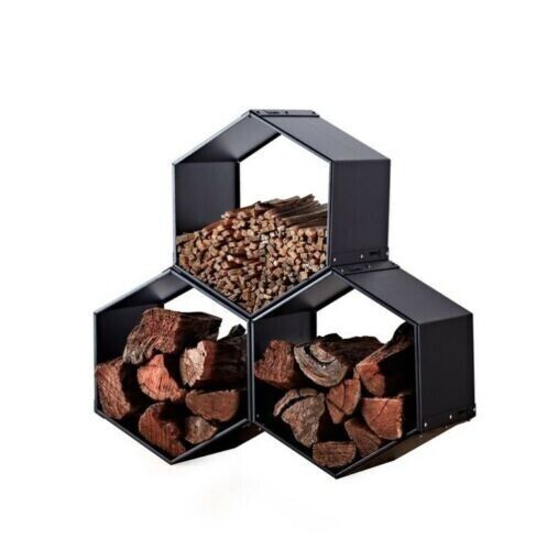 Scandia Designer Hexagonal Beehive 400 Firewood Storage Kindling Logs Holder