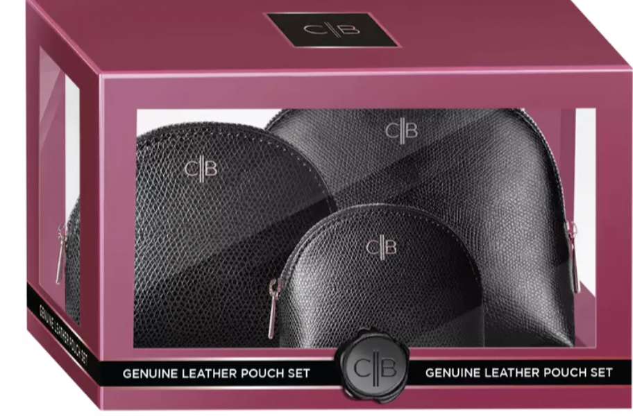 CB Saffiano Leather Travel Pouches Set of 3