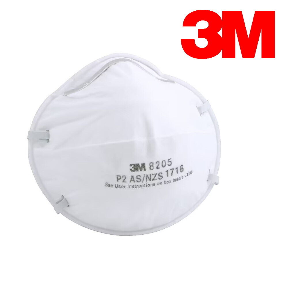 3M 8205 N95 P2 Particulate Respirator Protective Face Mask Filter Cup 3/20 pack
