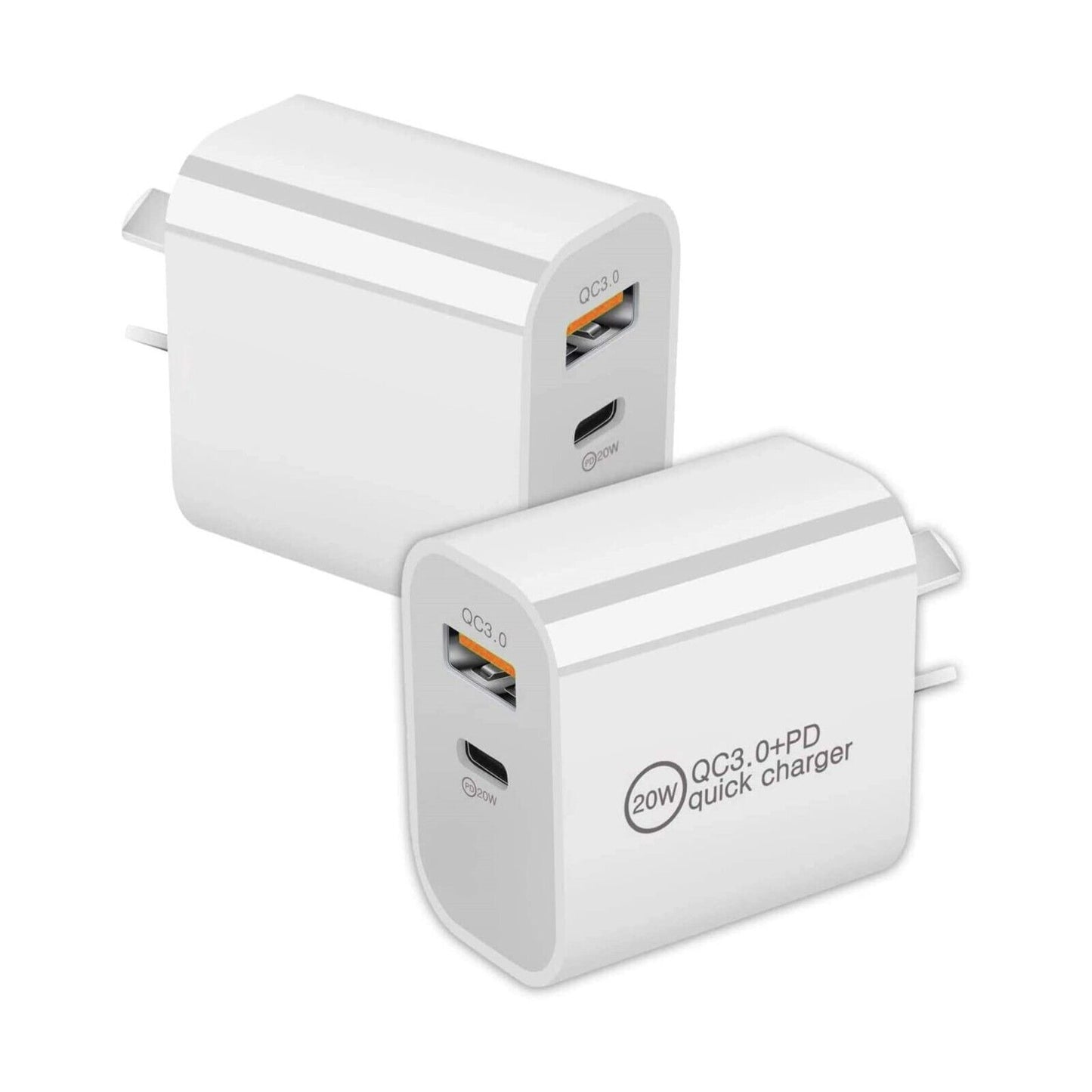 25W Dual USB Type-C Fast Wall Charger Power Adapter Plug Cable For iphone ipad