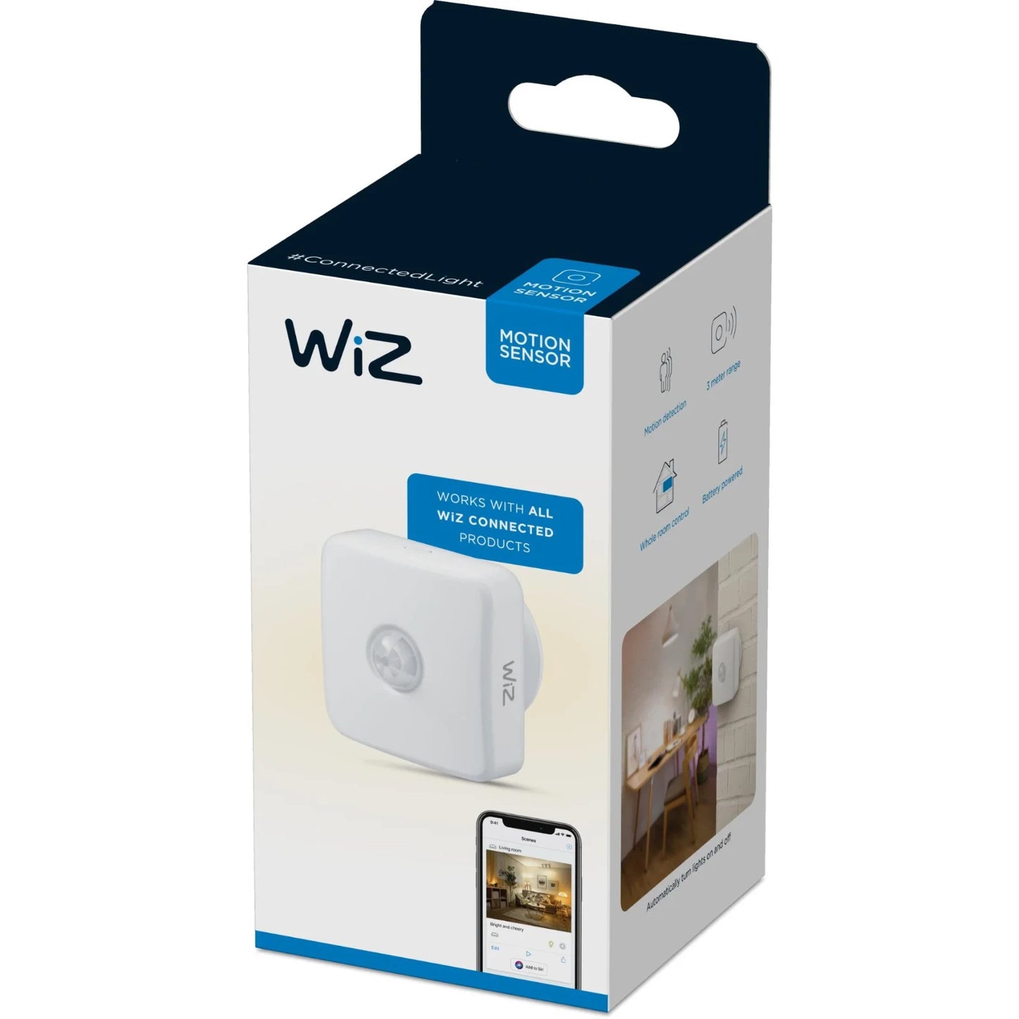 Wiz Smart Wireless Motion Sensor ConnectedLight 3M Detection Rage Battery Power