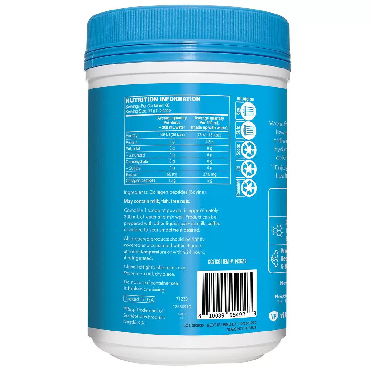 Vital Proteins Collagen Peptides Unflavoured 680g Collagen Powder