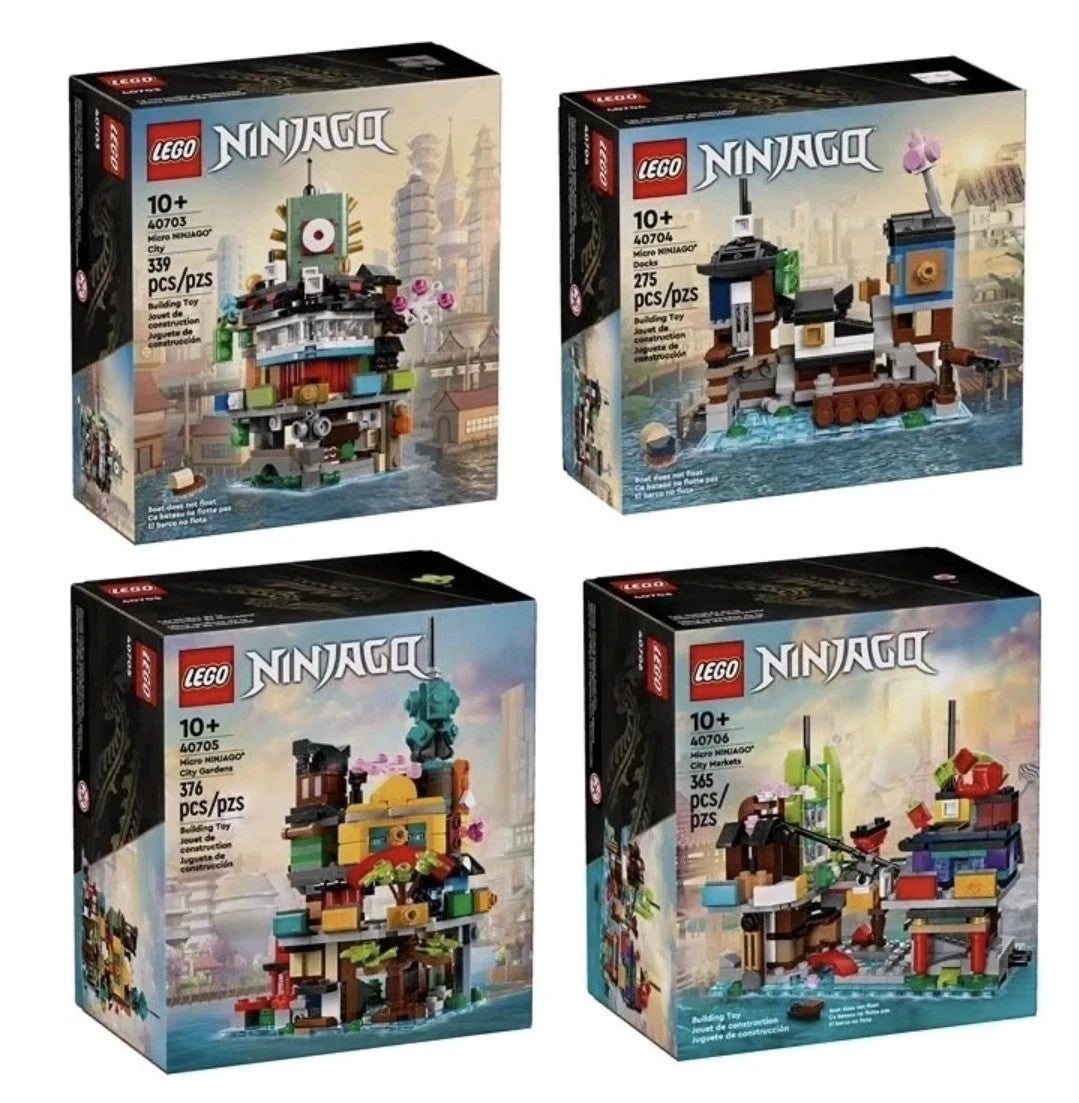 LEGO 40703 40704 40705 40706 Ninjago Micro City Full Set of 4 - Brand New In Box