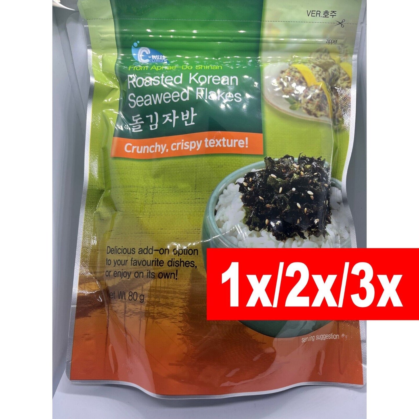 C-Weed Roasted Korean Seaweed Sesame Flakes Crunchy Crispy Snack 80g/160g/240g