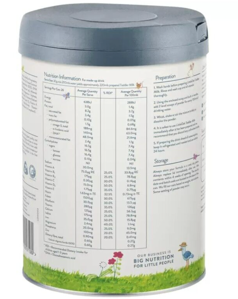 6 x 800g LittleOak Natural Goat Milk Toddler Milk Stage 3