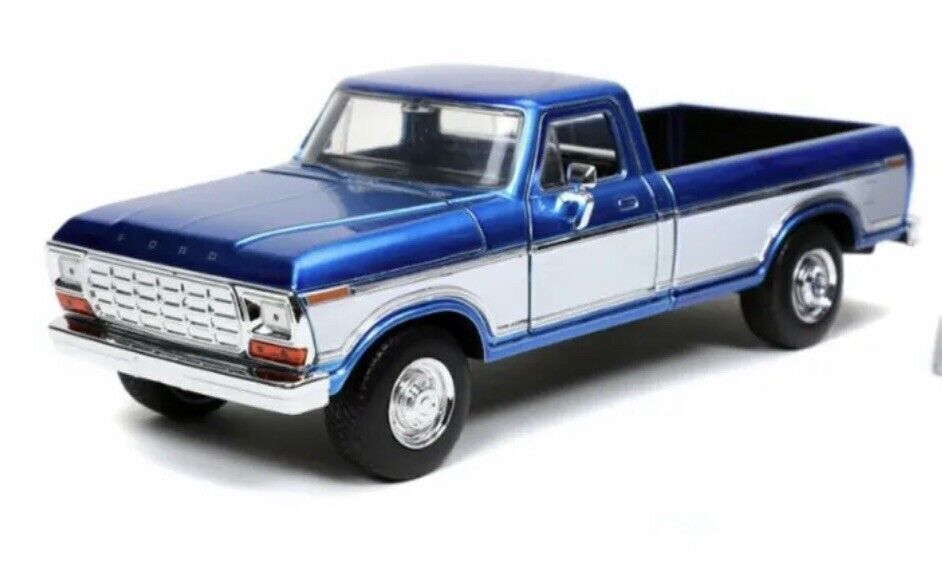 MAISTO 1:18 BLUE 1979 FORD F150 PICK-UP TRUCK DIECAST CAR MODEL BLUE BROWN