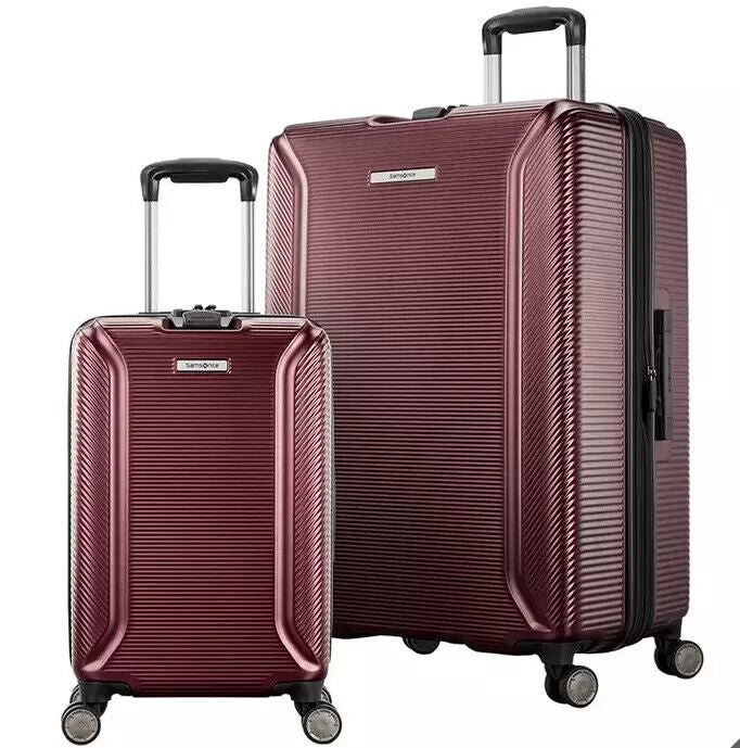 Samsonite Element XLT Luggage 2 Piece Set Silver 20" carry-on 27" Spinner