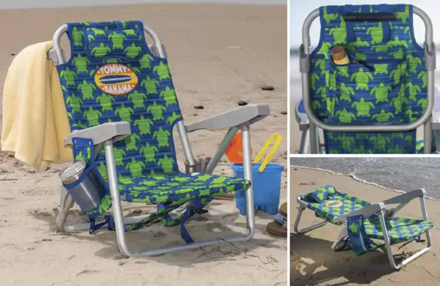 Tommy Bahama 5-Position Kids Backpack Beach Chair with Storage Pouch