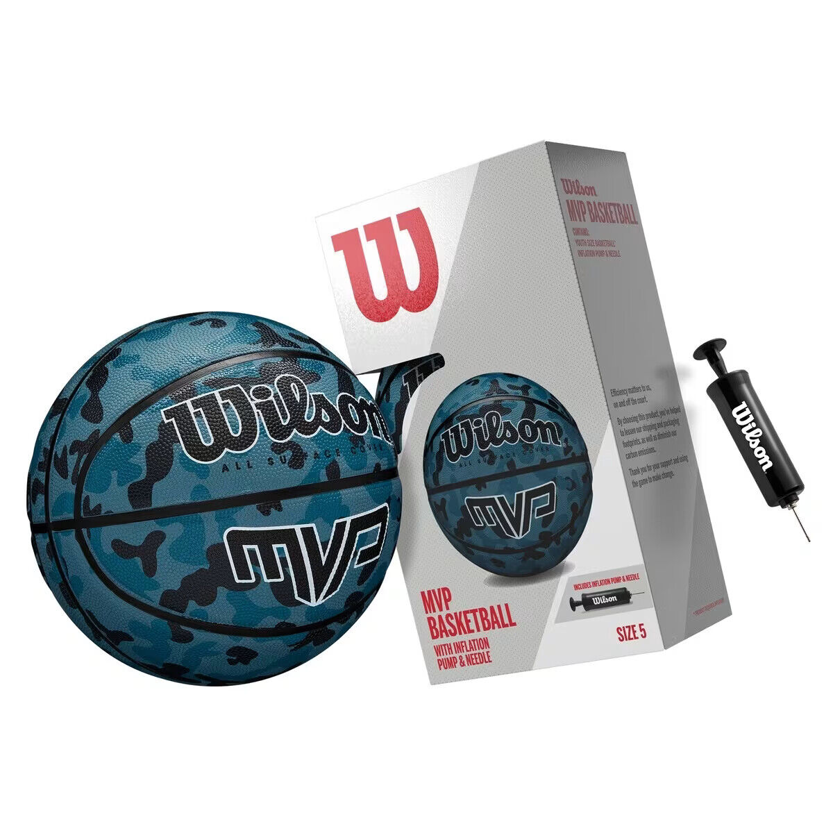 Wilson Size 7 6 5 MVP Indoor/Outdoor All Surface Basketball 8 Panel Design BALL