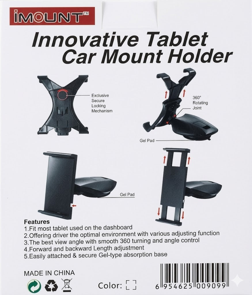 Universal Innovative Tablet Car Mount Holder for Apple iPad, Samsung Galaxy Tab