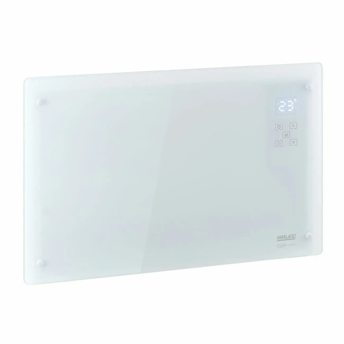 Arlec 2200W White Glass Panel Heater Touch Control and Remote Control/Wall Mount