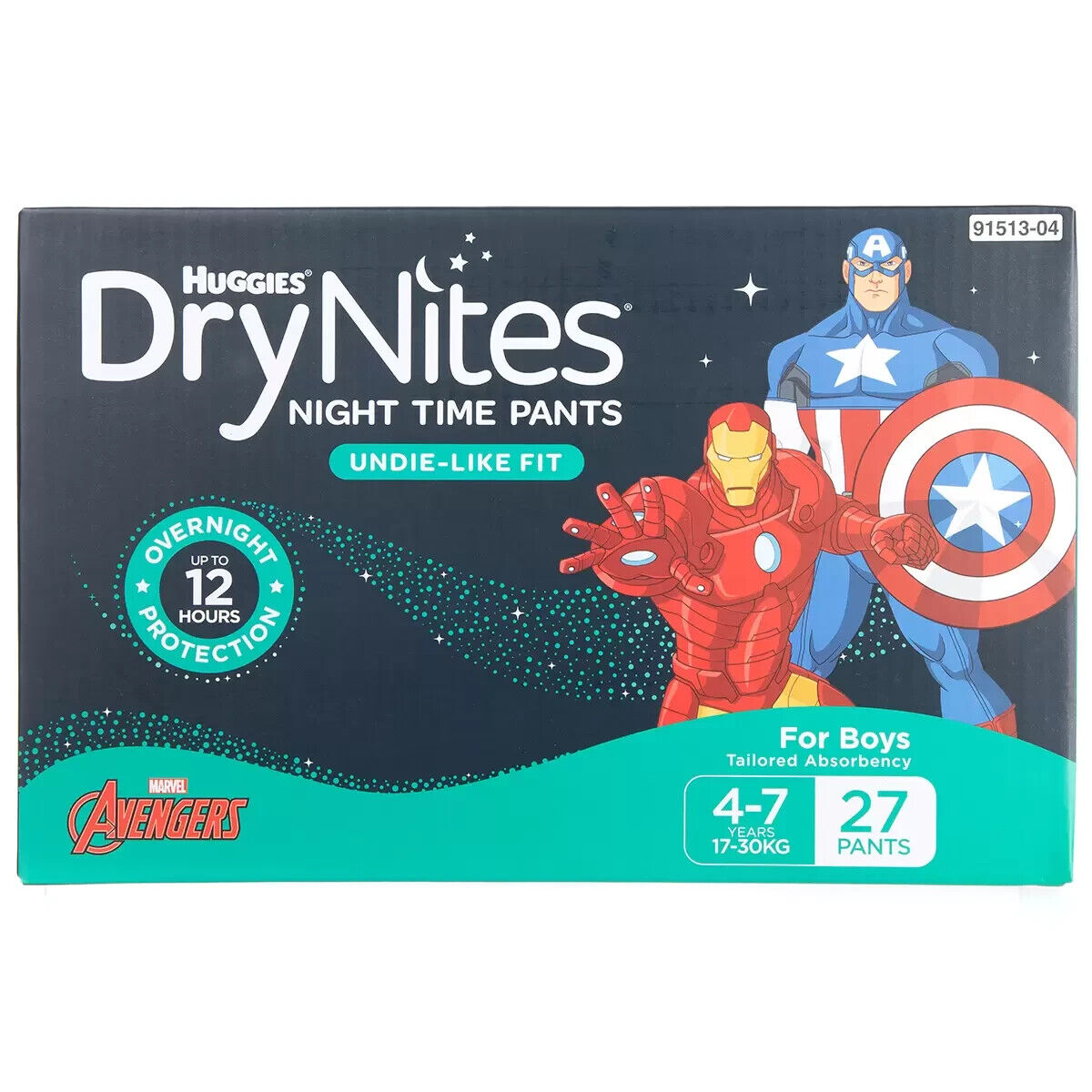 Huggies DryNites Sleeping Night Time 27 Pants X 2 (4-7 Years) Boy Girl