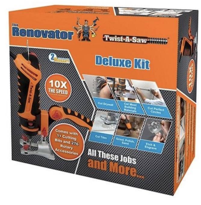 The Renovator Twist-a-Saw Deluxe Kit Cut Tiles Grind Polish Sand Etch Engrave