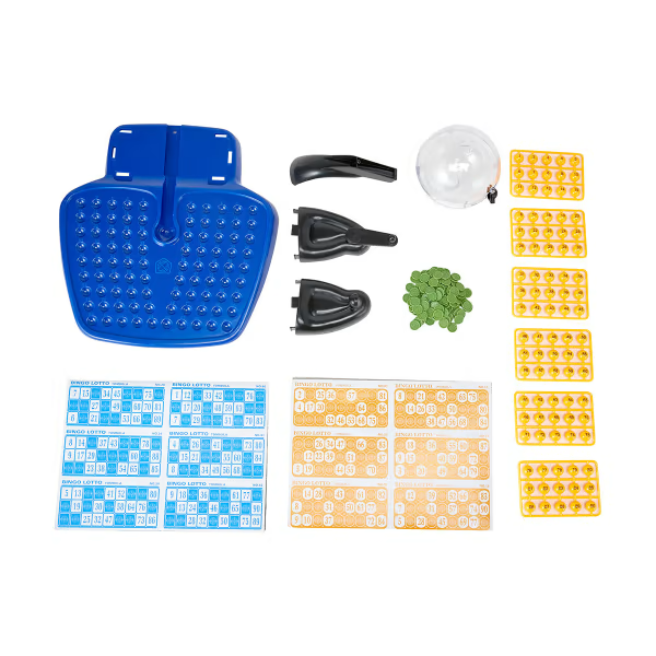 Kids Bingo Game Set Clear Cage 90 Balls Machine Rotary 48 Cards 150 Markers 6+