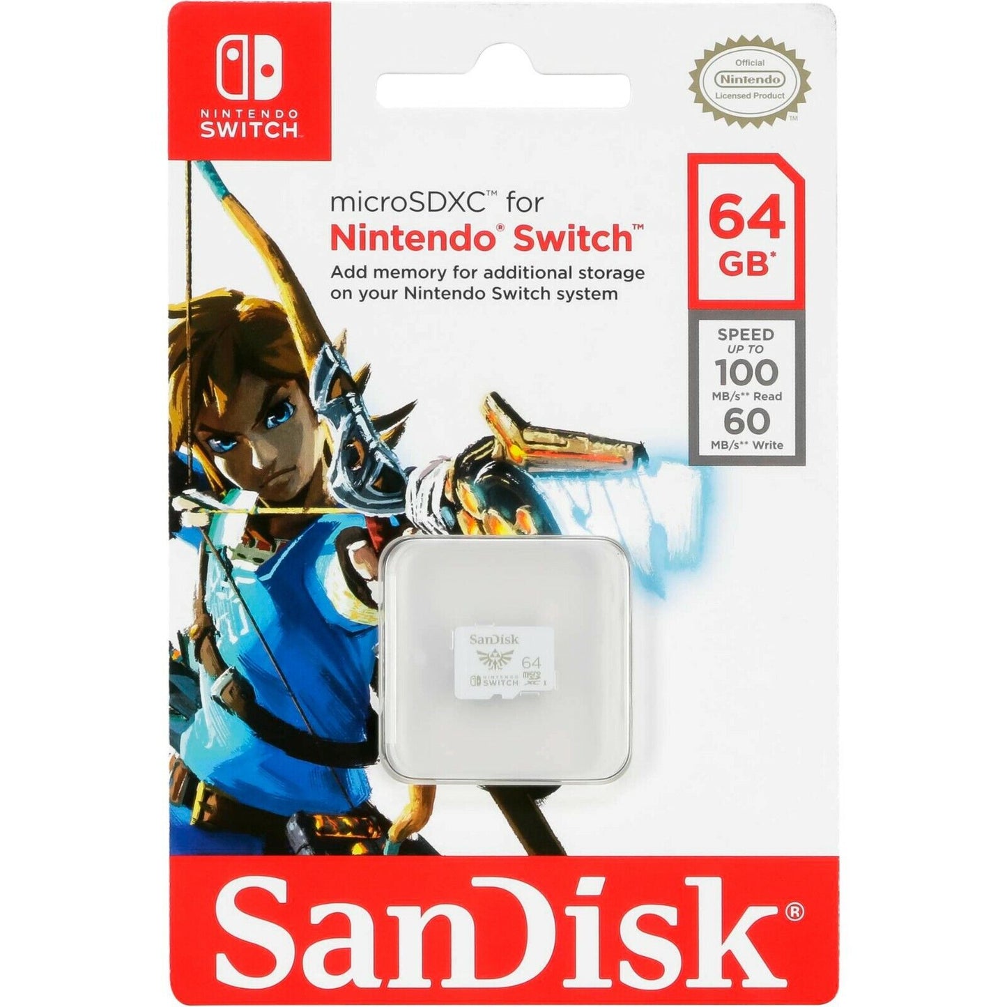SANDISK NINTENDO SWITCH MICRO SD 64 GB CLASS 10 FLASH MEMORY CARD NEW A