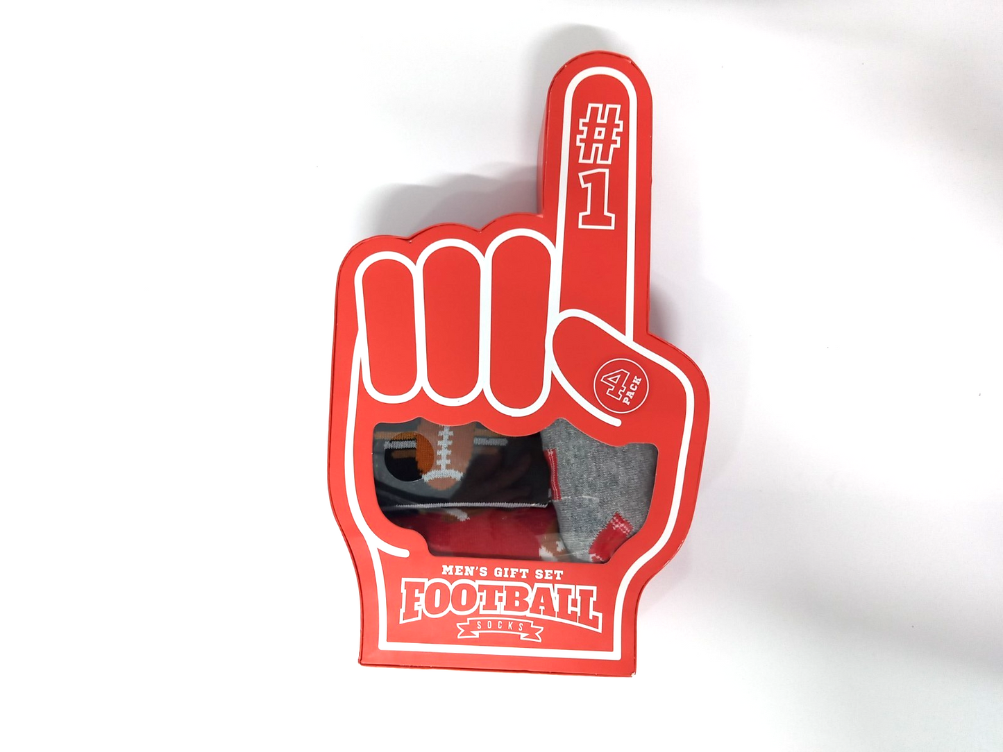 Men's 4 Pack Sock Gift Box - Red Foam Hand Pack