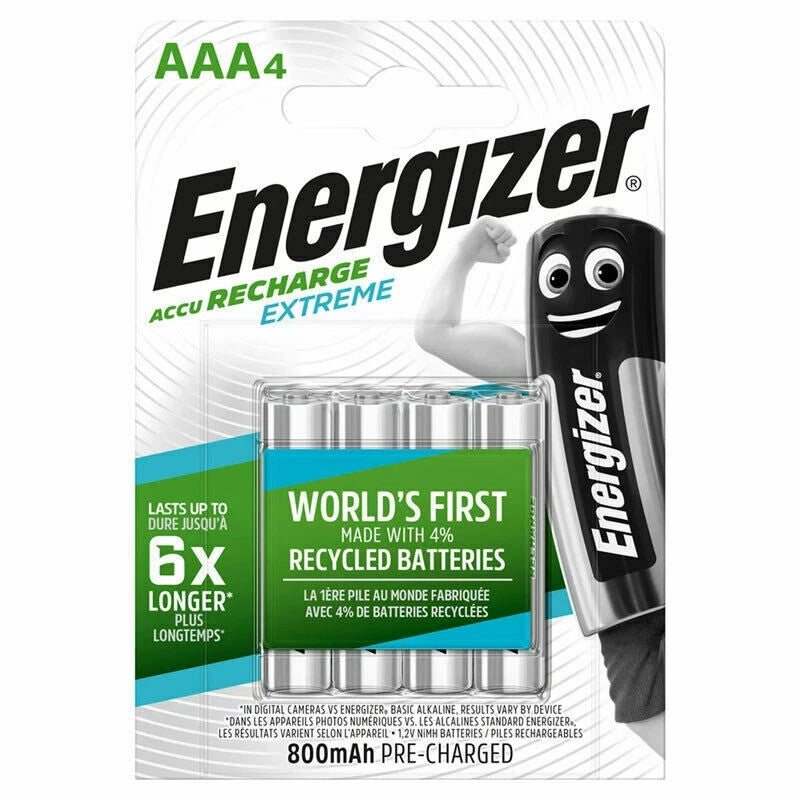 Energizer AA or AAA Rechargeable Batteries ACCU Recharge Extreme Pack of 4