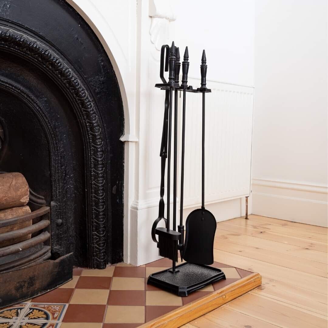 Glow Heritage 5 Pieces Fireplace Tool Set Shovel Brush Poker Log Tong Brand New