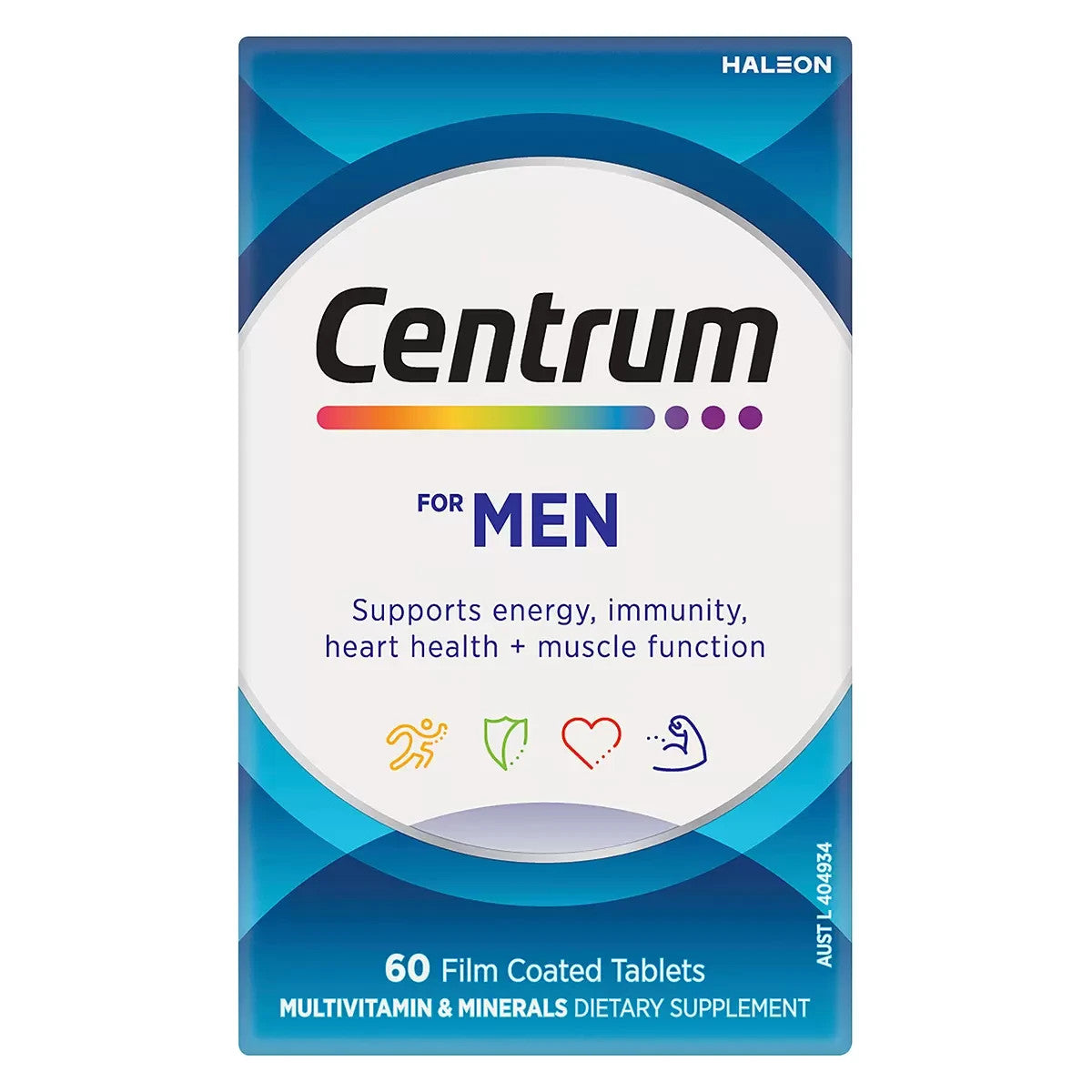 120 Tablets (2 x 60) Centrum Men Multivitamin Vitamin A,B, C, D, E Zinc Immunity