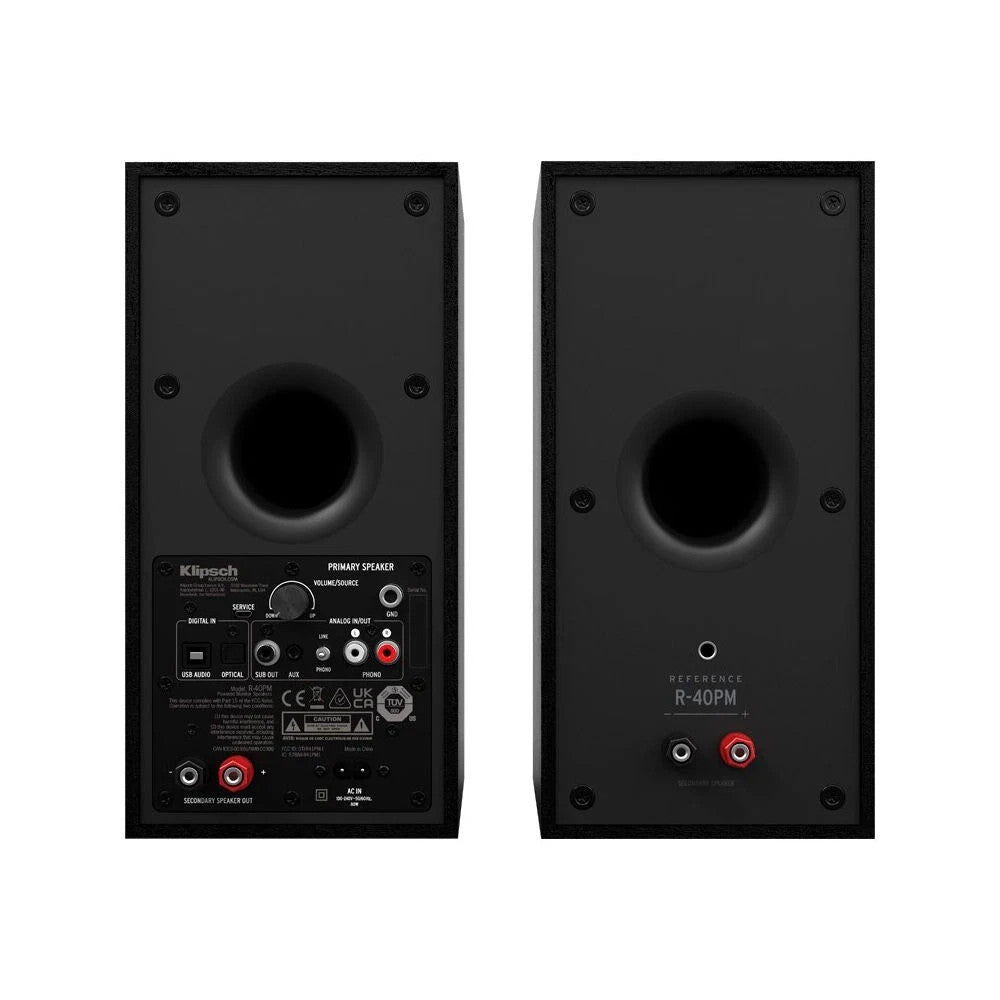 2x Klipsch R-40PM Powered Wireless Bluetooth Bookshelf 70W Speakers RRP$1049