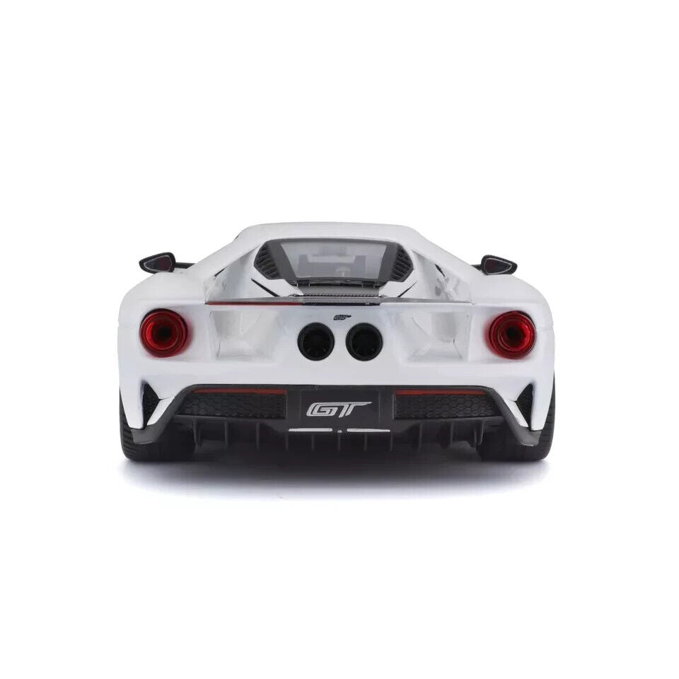 Maisto 2021 Ford GT Heritage Edition 1:18 White Diecast Display Sports Car