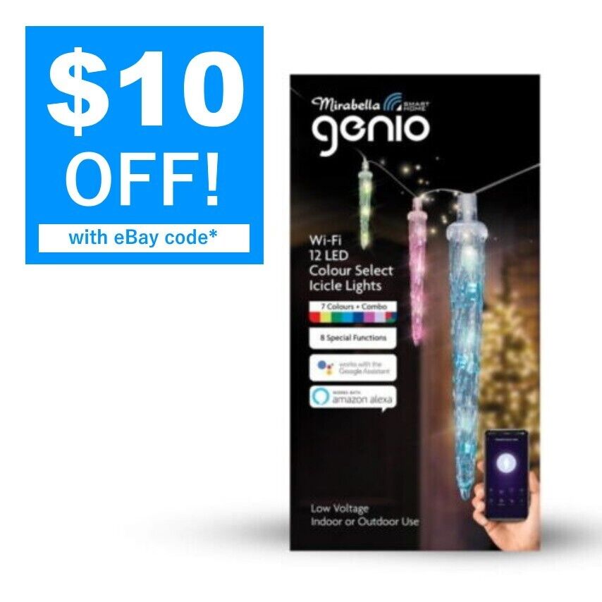 Mirabella Genio Wi-fi 12 Led Colour Select Icicle Lights Brand New