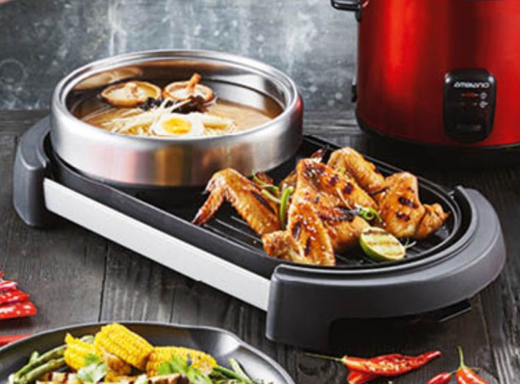 2-in-1 Korean Electric Grill with Hot Pot