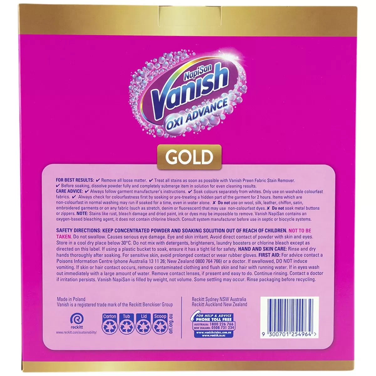 Vanish Napisan Oxi Action Stain Remover Powder 2 x 2kg
