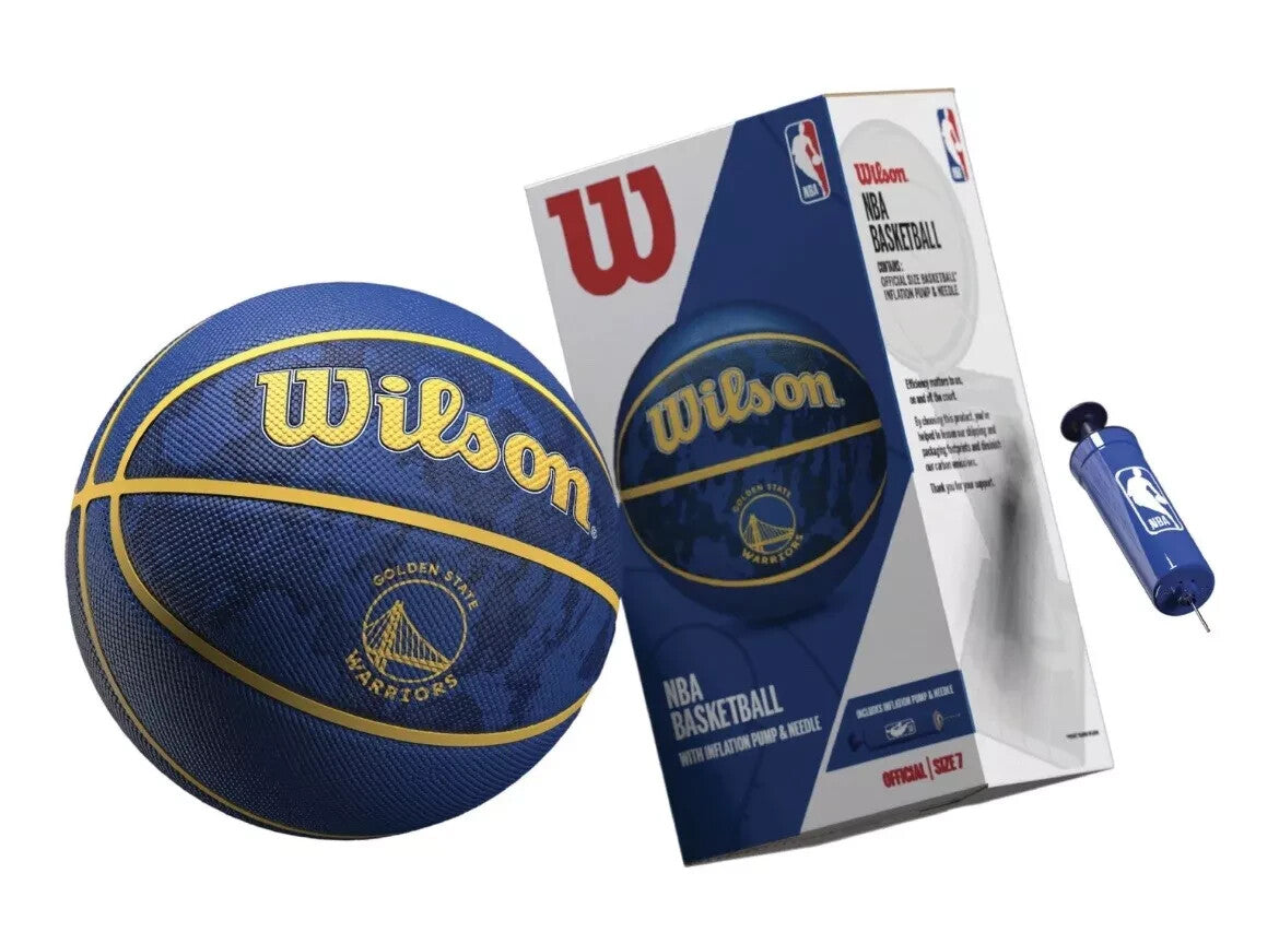 Wilson Golden State Warriors NBA Team Tie-Dye Size 7 Basketball WITH BALL PUMP