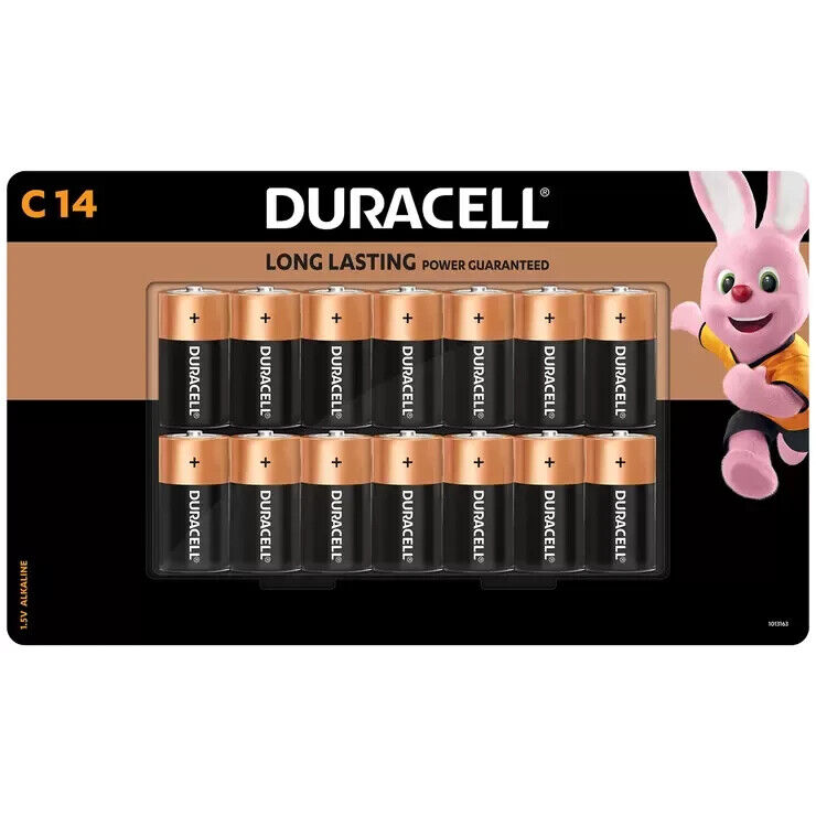 Duracell Coppertop Alkaline Flashlight Battery Size C Cell LR14 14 Pack