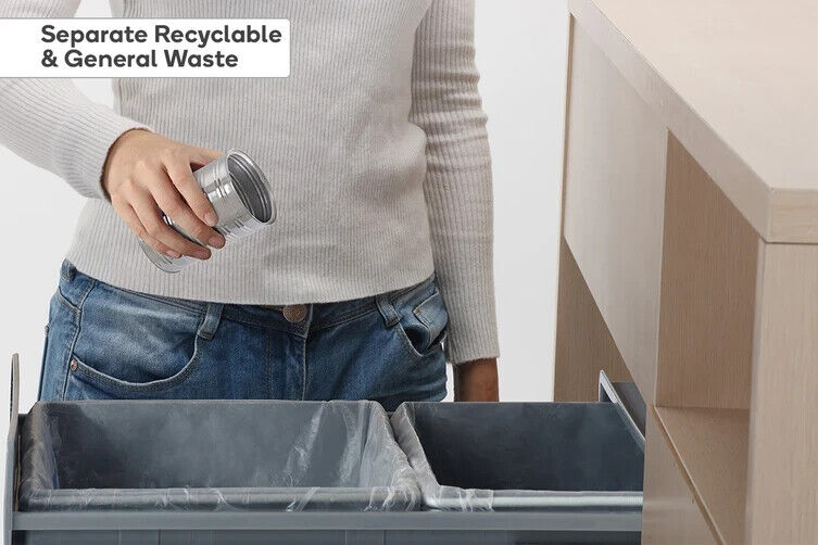Ovela 40L Twin Pull Out Kitchen Rubbish Bin