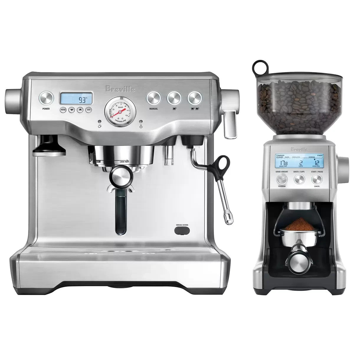 Breville Dynamic Duo BEP920BSS Heating System with Smart Grinder Coffee Machine