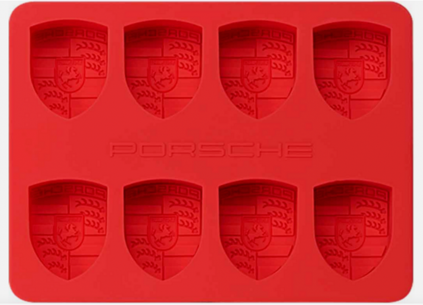 Genuine Porsche Eiswurfelform Crest Ice Cube Mould Tray Red