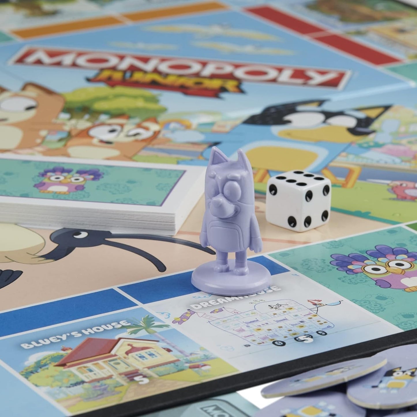 Monopoly Junior Bluey Edition Board Game NEW Token Chilli Bingo Bandit Heeler