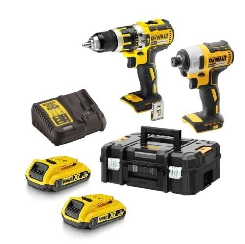 Dewalt 18V Combo Kit Cordless Drill & Impact Driver 2x Batteries Charger & Case