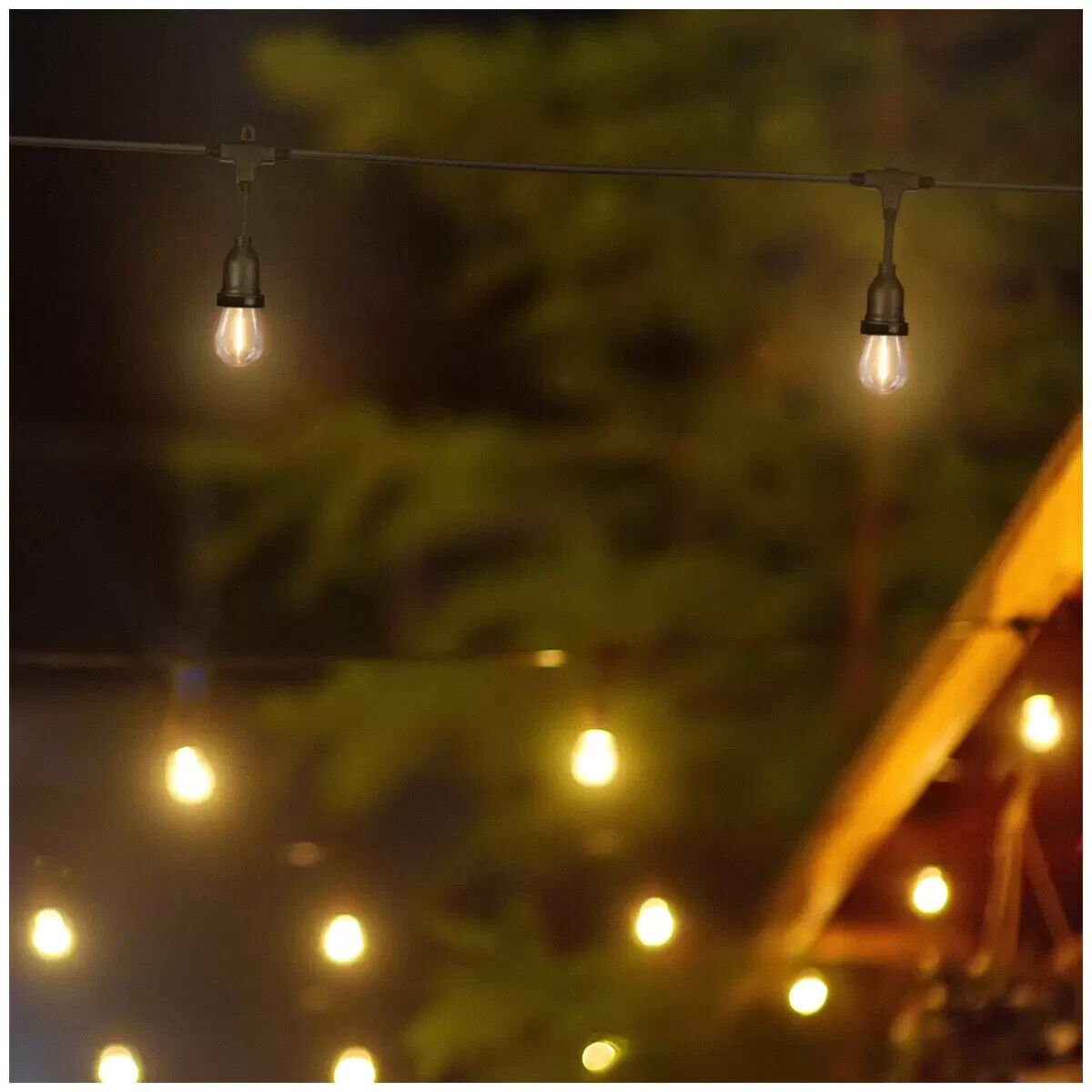 Feit 14.6m/48ft 24 Sockets IP65 Indoor/Outdoor LED Filament String Light Set